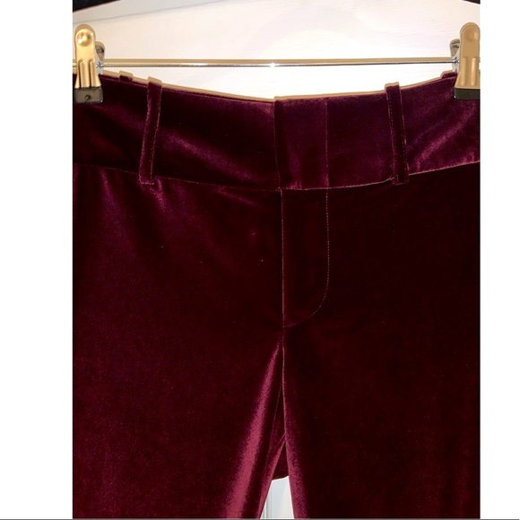 Alice & Olivia Stacey Slim Velvet Ankle Pants In Merlo - Picture 8 of 16